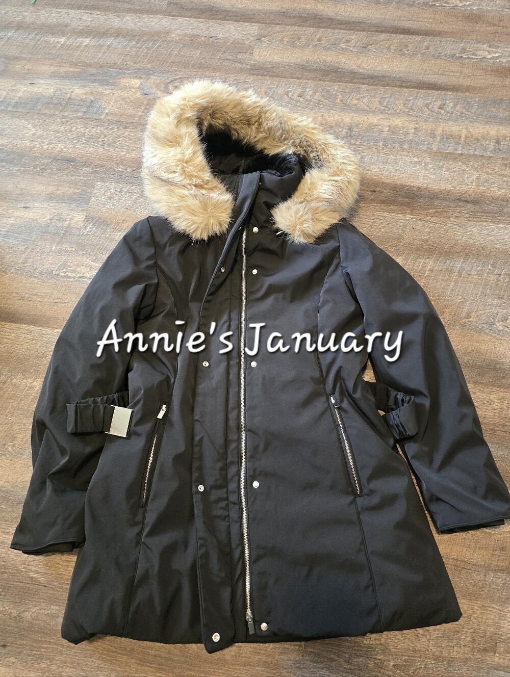 ZARA Women’s Water and Wind Protection Fur-effect Puffer Anorak(Black,US/EUR L) - Picture 14 of 16